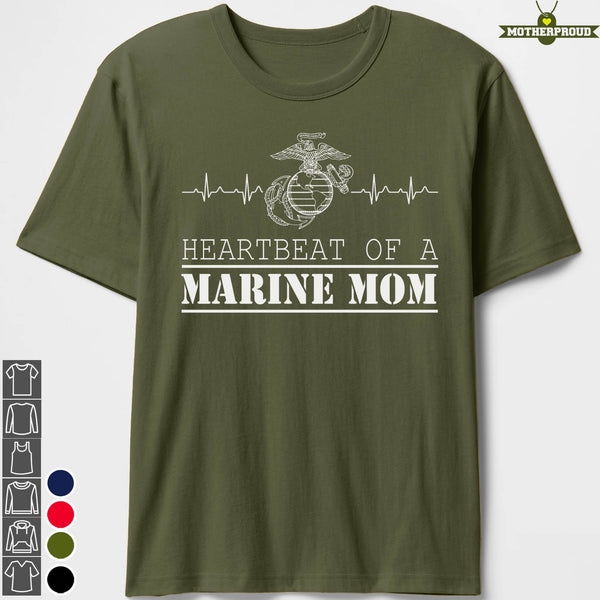 US Marine Mom Heartbeat T-shirts