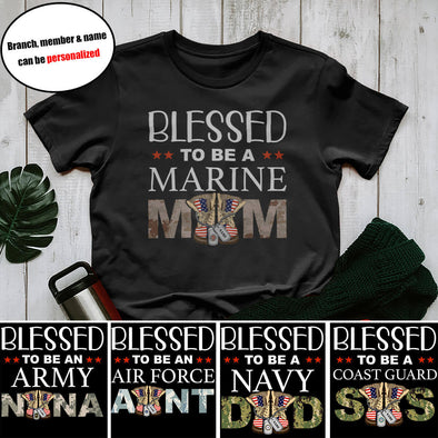 Personalized Military Mom Family Blessed T-shirts