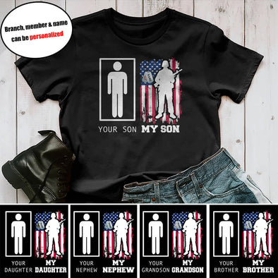 Personalized Military Mom Family Yours Mine T-shirts