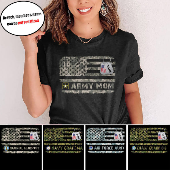 Personalized Military Mom Family Camo T-shirts