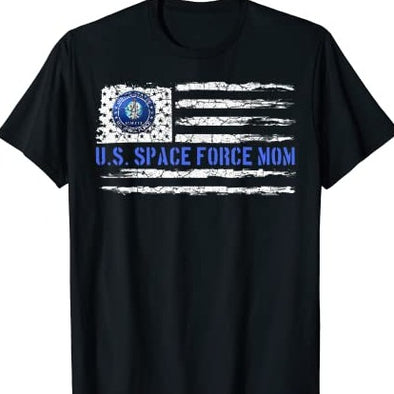 USA American Flag Proud US Space Force Mom T-Shirt