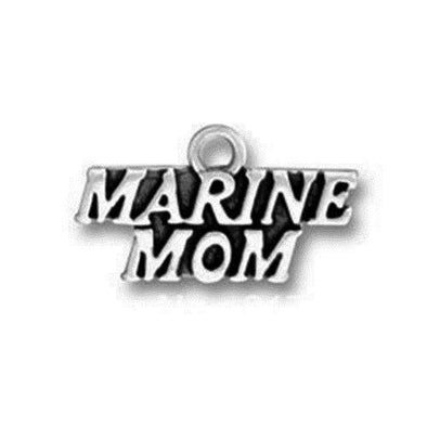 Marine Mom Antiqued Silver Traditional Charm/Pendant - MotherProud