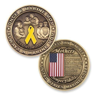 Marine Corps Mom Mother Big Bronze Challenge Coin - MotherProud