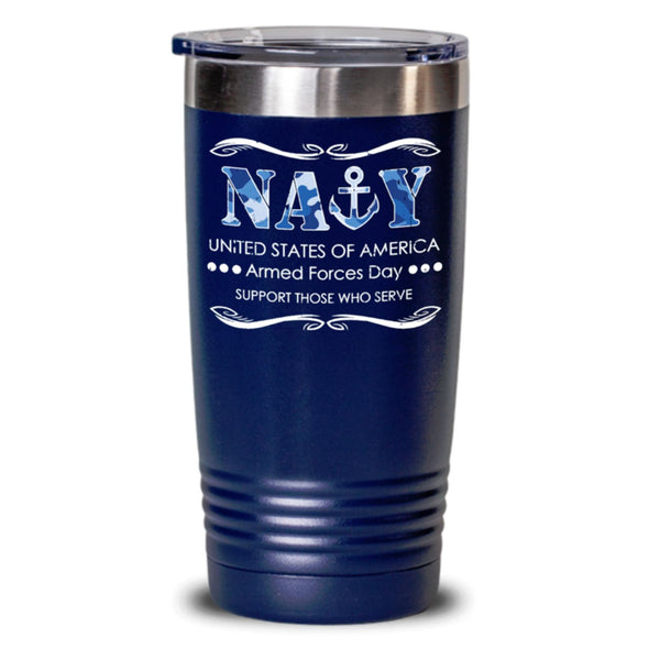 Navy Mom Stainless Steel Tumbler Insulated Coffee