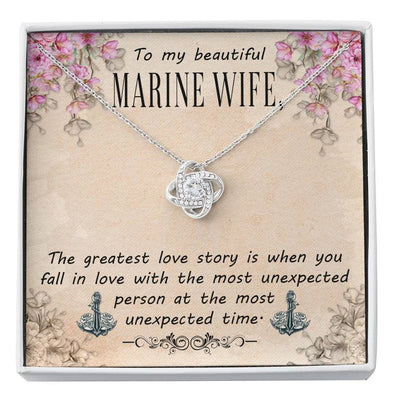 Gift for Marine wife necklace custom
