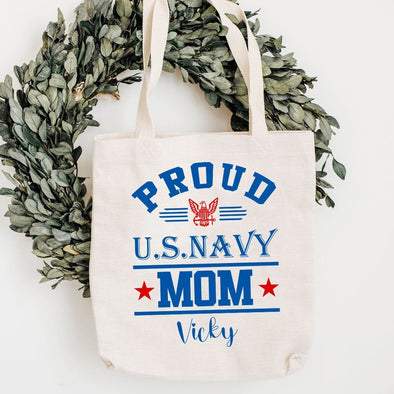 Proud US Navy Mom Tote Bag Travel purse
