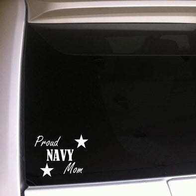 Proud Navy Mom Car Decal Vinyl