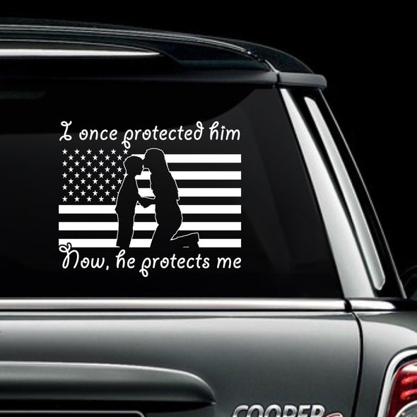Military Mom Once Protected Decal - MotherProud