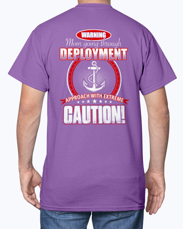 Navy Mom Approach with Caution T-shirts - MotherProud