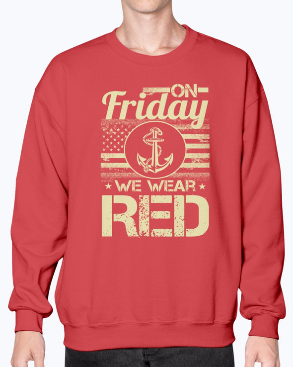 On Friday We Wear RED Navy Mom Parents T-shirts - MotherProud