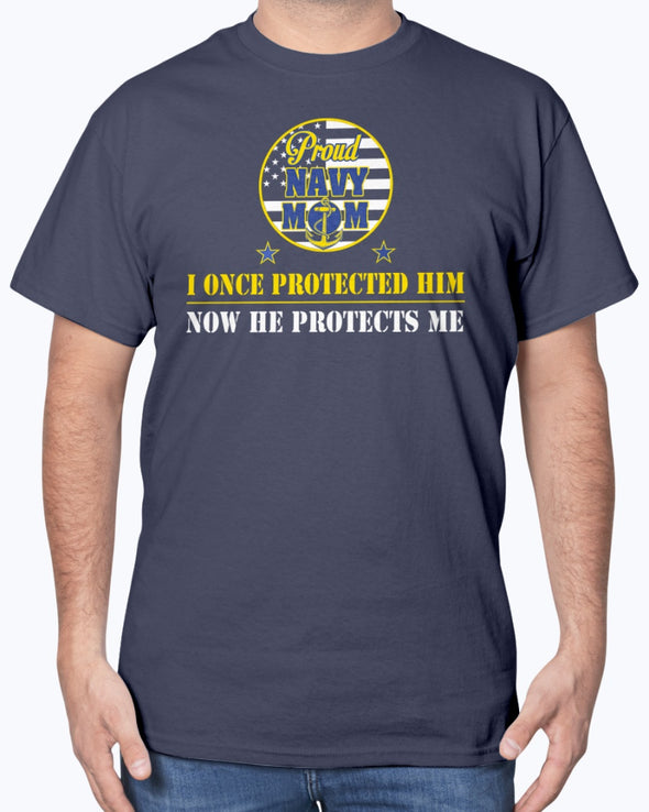 Proud Navy Mom Once Protected T-shirts - MotherProud