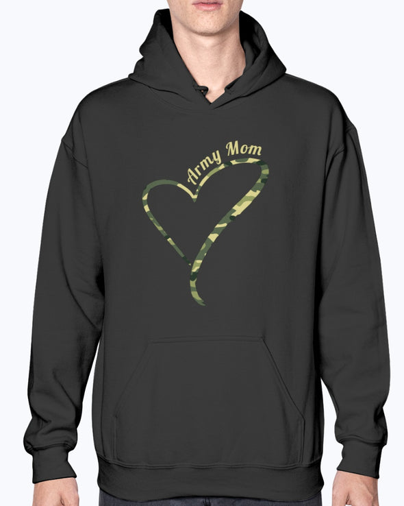 Proud Army Mom Camo Heart T-shirts