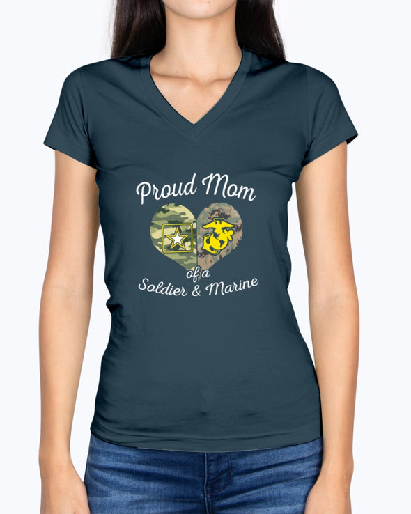 Military Mom of Soldier & Marine T-shirts
