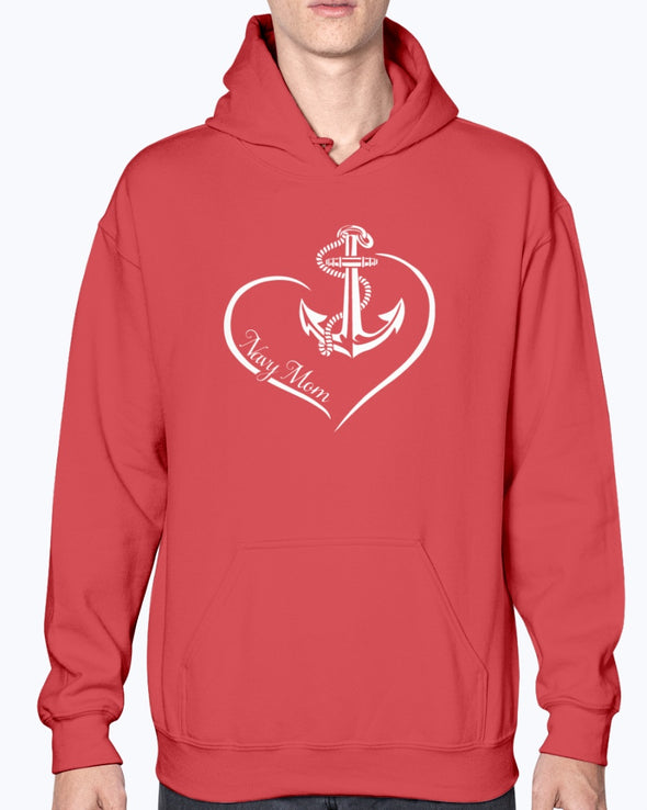 US Navy Mom Curve Heart T-shirts - MotherProud