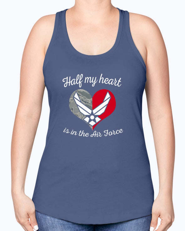 US Air Force Mom Half My Heart T-shirts