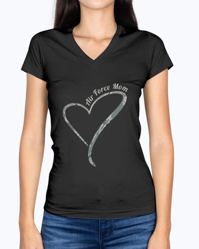Proud US Air Force Mom Camo Heart T-shirts - MotherProud