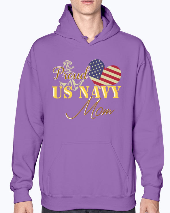 Proud Navy Mom Star Heart T-shirts - MotherProud