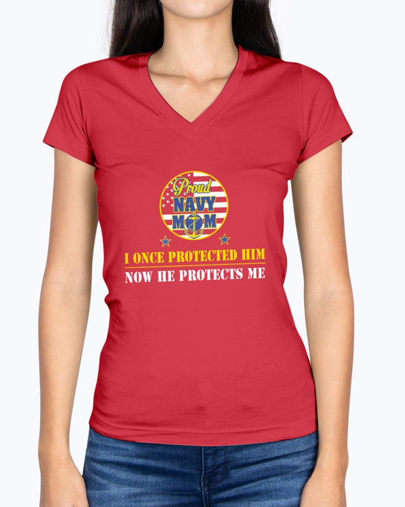 Proud Navy Mom Once Protected T-shirts - MotherProud