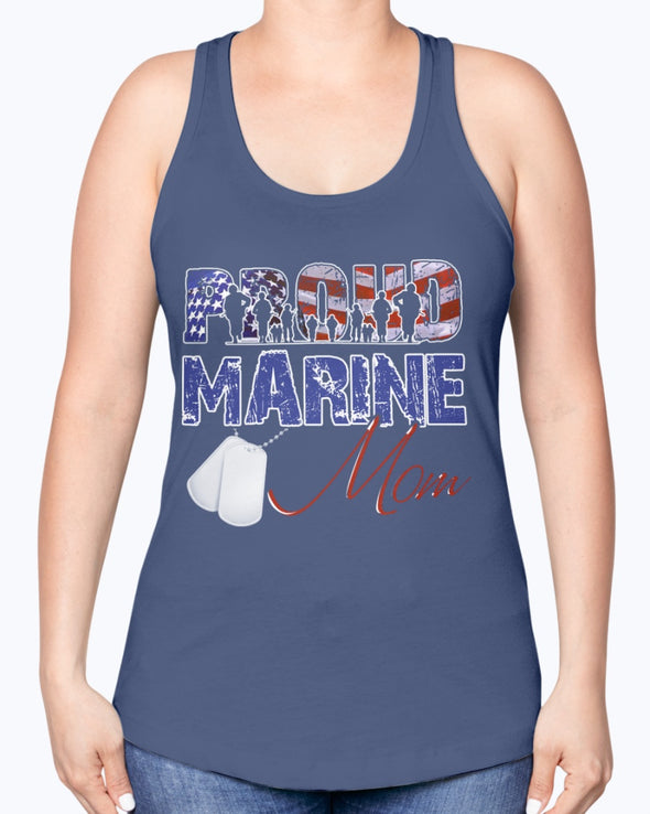 Proud Marine Mom Distress T-shirts - MotherProud