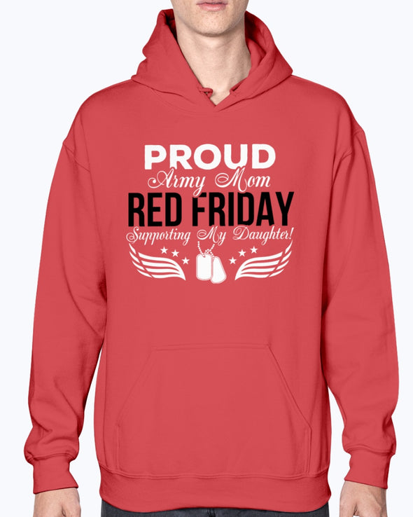 Red Friday Army Mom Support Daughter T-shirts