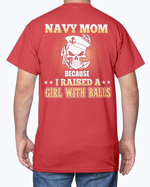 Proud Navy Mom Girl with Balls T-shirts