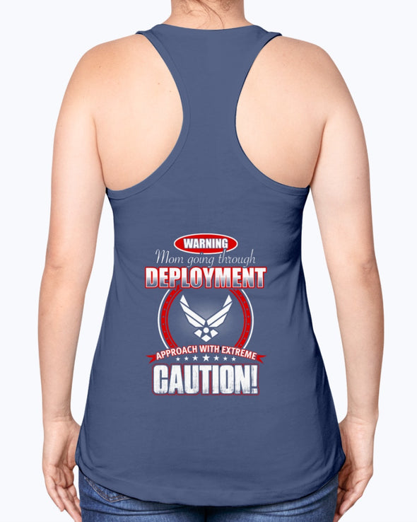 Proud Air Force Mom Approach with Caution T-shirts - MotherProud