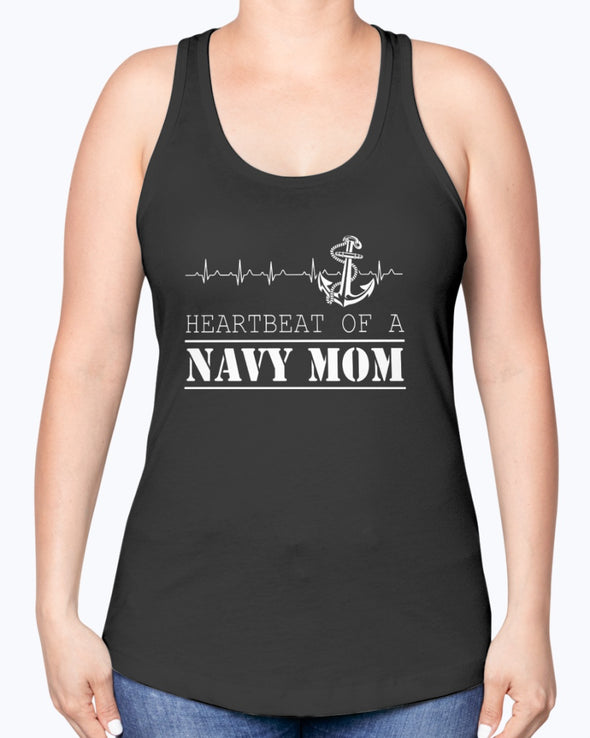 Proud Navy Mom Heartbeat T-shirts - MotherProud