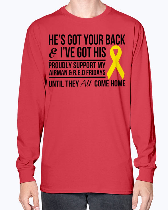 RED Friday Air Force Mom Dad Got His Back T-shirts - MotherProud