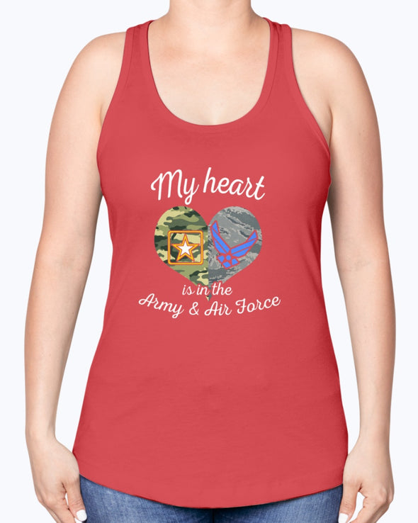 US Army Air Force Mom My Heart T-shirts