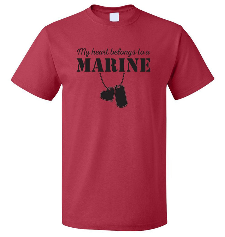 My Heart Belongs to a Marine Wife Girlfriend T-shirts