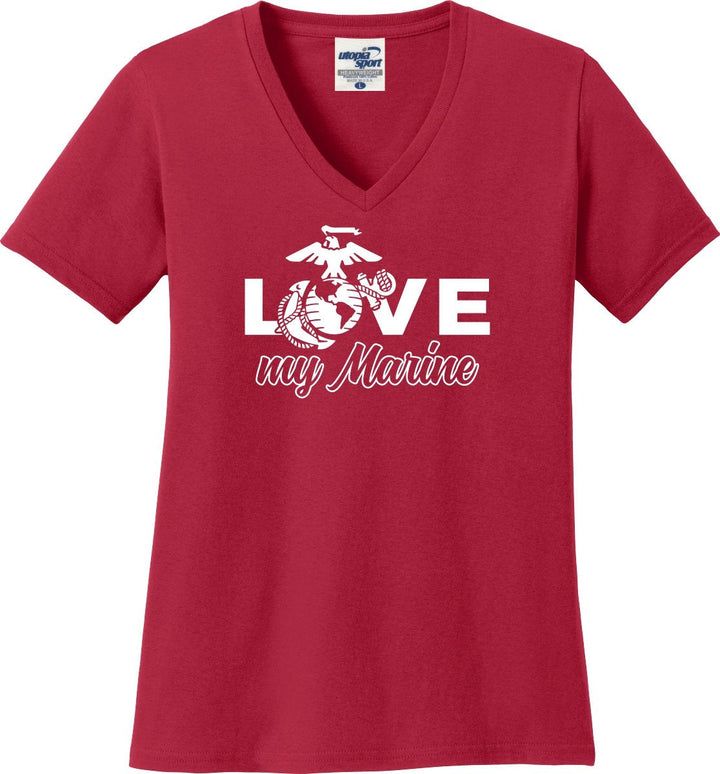 Love My Marine V-Neck T-shirts