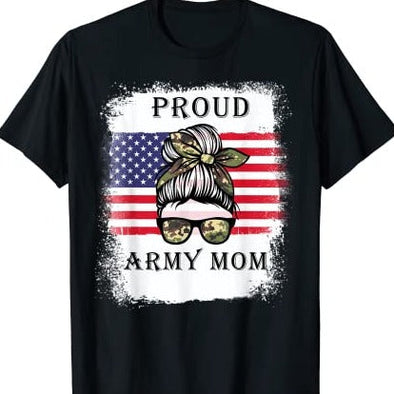 Proud Army Mom Messy T-Shirt