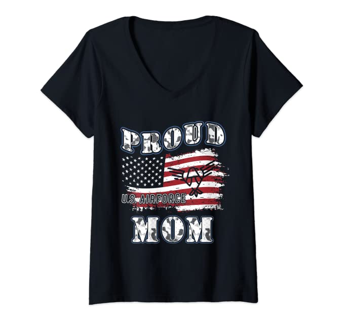 US Air Force Proud Mom V-necks