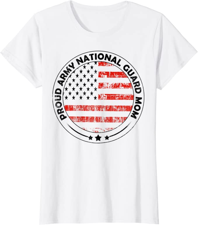 National Guard Mom Flag Round Tee