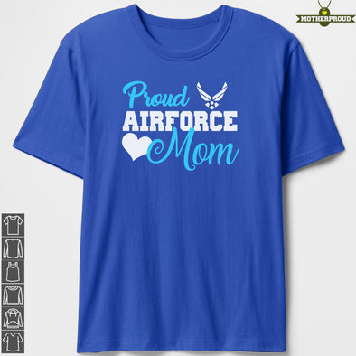 Proud US Air Force Mom Aqua T-shirts