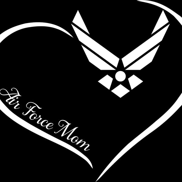 Air Force Mom Curve Heart Decal - MotherProud