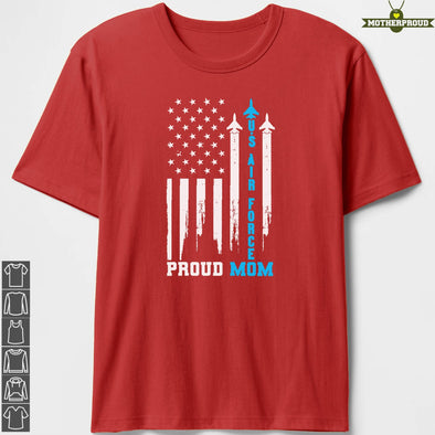 Air Force Proud Mom Jet Flag T-shirts