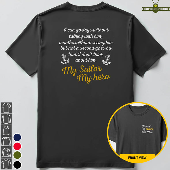 Always Miss Him Navy Mom T-shirts