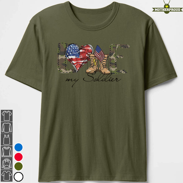 Army Mom Family Love My Soldier Symbols T-shirts