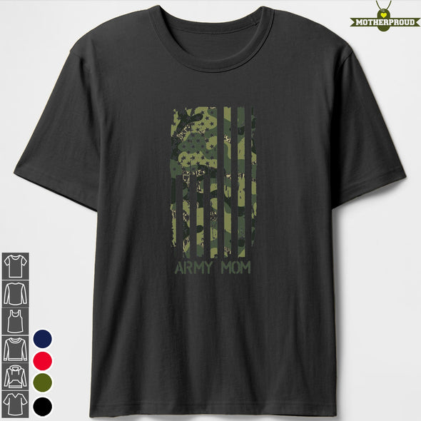 Army Mom Camo Flag T-shirts