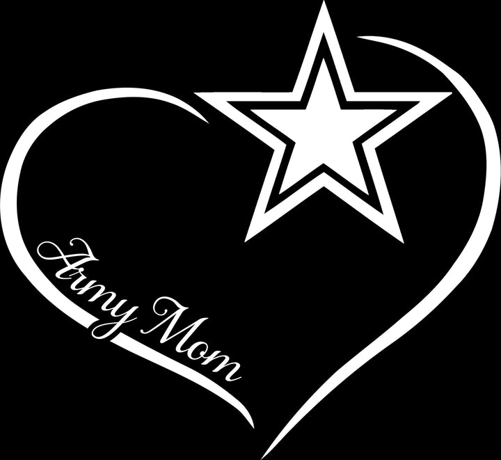 Army Mom Curve Heart Decal - MotherProud