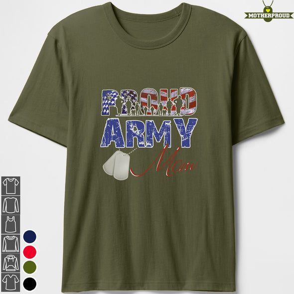 Army Mom Distress Flag T-shirts