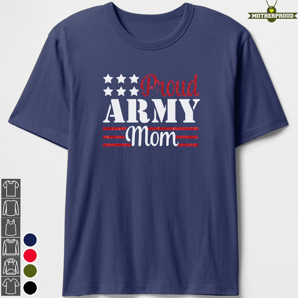 Army Mom Glitter T-shirts