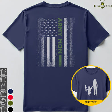 Army Mom Kid with Flag T-shirts