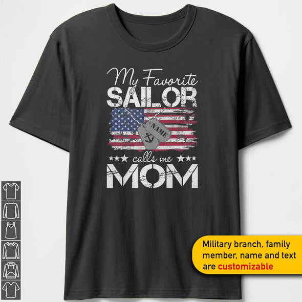 Custom Favorite Military Mom T-shirts Personalize Family Apparel