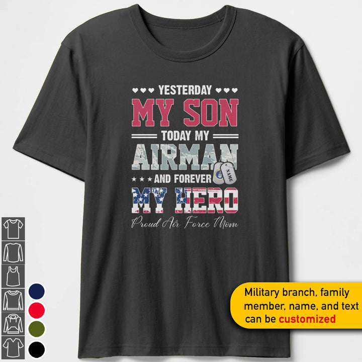 Custom Forever Military Mom T-shirts Personalized Family Apparel