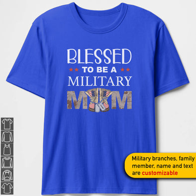 Custom Military Mom Blessed T-shirts Personalize Family Apparel