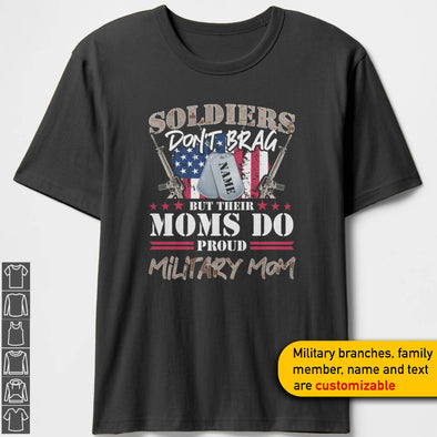 Custom Military Mom Bragging T-shirts Personalize Family Apparel