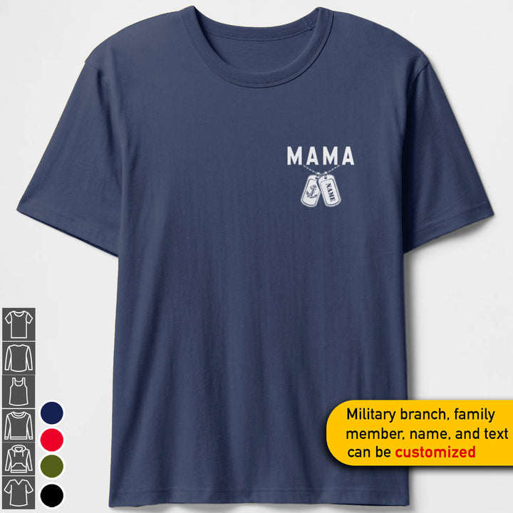 Custom Military Mom Chest T-shirts Personalize Family Apparel