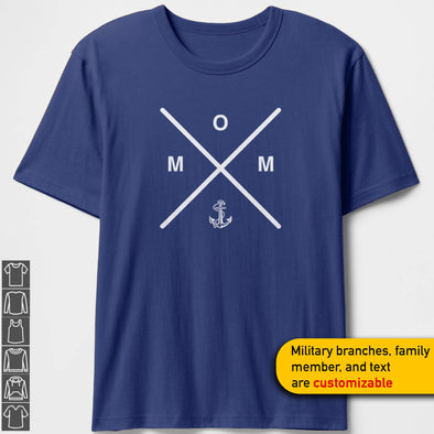 Custom Military Mom Compass T-shirts Personalize Family Apparel